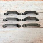 Vintage Cast Iron Cup Pull Handle Antique Drawer Pull, Rustic Cabinet Bin Handle, Farmhouse Dresser Cup Handle for Kitchen Cabinets & Furniture Lot of 6