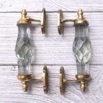 Vintage White Crystal Glass Door Handle – 6 Inch Antique Brass Pull Handle for Cabinets, Drawers & Furniture Hardware - Image 2