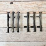 Vintage Cast Iron Door Handles, Rustic Cabinet Knobs, Farmhouse Drawer Pulls Farmhouse Drawer Pulls | Handmade Black Iron Door Handles Set of 6