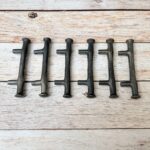 Vintage Cast Iron Door Handles, Rustic Cabinet Knobs, Farmhouse Drawer Pulls Farmhouse Drawer Pulls | Handmade Black Iron Door Handles Set of 6 - Image 7