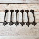 Rustic Cast Iron Fleur-de-Lis Pull Handles | Vintage Black Cabinet & Door Hardware Set of 6 - Image 7