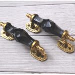 Vintage Black Crystal Glass Door Handle – Antique Brass Pull Handle for Cabinets, Drawers & Furniture 2 pcs - Image 3