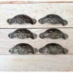 Vintage Cast Iron Cup Pull Handle Antique Drawer Pull Rustic Cabinet Bin Handle, Farmhouse Dresser Cup Handle for Kitchen Cabinets & Furniture Lot of 6 - Image 5