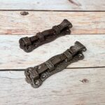 Vintage Iron Door Latch , Rustic Barrel Bolt Lock 2 pcs Lot - Image 7