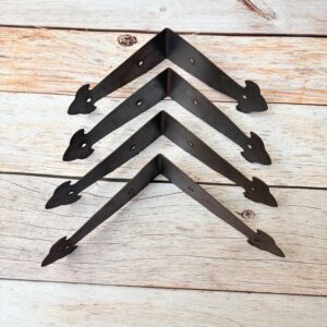 Rustic Metal L-Angle Corner Braces for Furniture & Wood Boxes 4 Pcs Lot