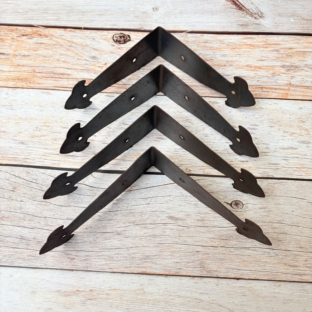 Rustic Metal L-Angle Corner Braces for Furniture & Wood Boxes 4 Pcs Lot