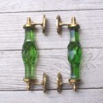 Vintage Green Crystal Glass Door Handle – 7  Inch Antique Brass Pull Handle for Cabinets, Drawers & Furniture Hardware - Image 3
