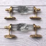 Vintage White Crystal Glass Door Handle – 6 Inch Antique Brass Pull Handle for Cabinets, Drawers & Furniture Hardware - Image 3