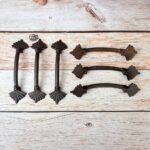 Rustic Cast Iron Fleur-de-Lis Pull Handles | Vintage Black Cabinet & Door Hardware Set of 6 - Image 4