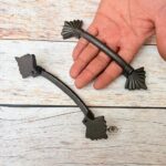 Rustic Cast Iron Fleur-de-Lis Pull Handles | Vintage Black Cabinet & Door Hardware Set of 6 - Image 3
