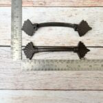 Rustic Cast Iron Fleur-de-Lis Pull Handles | Vintage Black Cabinet & Door Hardware Set of 6 - Image 2