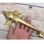 Handmade Brass Ganesha Door Handle Pair – Elephant Antique Temple Door Pull Hardware for Home & Pooja Room 2 PCS - Image 3