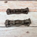 Vintage Iron Door Latch , Rustic Barrel Bolt Lock 2 pcs Lot
