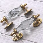Vintage White Crystal Glass Door Handle – 6 Inch Antique Brass Pull Handle for Cabinets, Drawers & Furniture Hardware - Image 4
