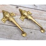 Handmade Brass Ganesha Door Handle Pair – Elephant Antique Temple Door Pull Hardware for Home & Pooja Room 2 PCS - Image 4