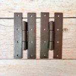 Vintage Rustic Iron Door Hinges Set of 2 – Handmade Farmhouse Hardware for Doors and Cabinets