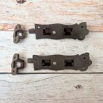 Vintage Iron Door Latch , Rustic Barrel Bolt Lock 2 pcs Lot - Image 5