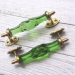 Vintage Green Crystal Glass Door Handle – 7  Inch Antique Brass Pull Handle for Cabinets, Drawers & Furniture Hardware - Image 5