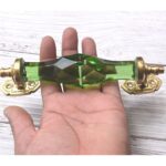 Vintage Green Crystal Glass Door Handle – 7  Inch Antique Brass Pull Handle for Cabinets, Drawers & Furniture Hardware - Image 6