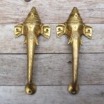 Handmade Brass Ganesha Door Handle Pair – Elephant Antique Temple Door Pull Hardware for Home & Pooja Room 2 PCS - Image 7