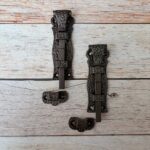 Vintage Iron Door Latch , Rustic Barrel Bolt Lock 2 pcs Lot - Image 4