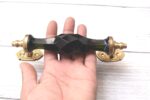 Vintage Style Brass and Glass Door Pulls 7" Inch – Black Gate Kitchen Handles 2pcs - Image 4
