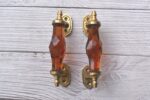 Vintage Amber Crystal Glass Door Handle – 6 Inch Antique Brass Pull Handle for Cabinets, Drawers & Furniture 2 Pcs - Image 6