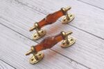 Vintage Amber Crystal Glass Door Handle – 6 Inch Antique Brass Pull Handle for Cabinets, Drawers & Furniture 2 Pcs - Image 4