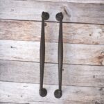 Hand Forged Iron Pull Handle – 15 inch Rustic Farmhouse Door Handle for Barn Doors & Gates 2 Pcs Lot - Image 3