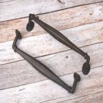 Rustic Iron Barn Door Pull Handle with Hand-Forged Design
