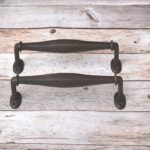 Hand Forged Iron Pull Handle – 15 inch Rustic Farmhouse Door Handle for Barn Doors & Gates 2 Pcs Lot - Image 4