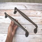 Hand Forged Iron Pull Handle – 15 inch Rustic Farmhouse Door Handle for Barn Doors & Gates 2 Pcs Lot - Image 2