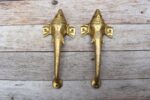 Handmade Brass Ganesha Door Handle Pair – Elephant Antique Temple Door Pull Hardware for Home & Pooja Room 2 PCS