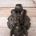 Vintage Cast Iron Devil Face Door Knocker – Gothic Entrance Door Knocker, Antique Style Heavy Duty Front Door Hardware, Rustic Medieval Home Decor - Image 3