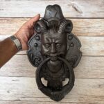 Vintage Cast Iron Devil Face Door Knocker – Gothic Entrance Door Knocker, Antique Style Heavy Duty Front Door Hardware, Rustic Medieval Home Decor - Image 6