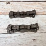 Vintage Iron Door Latch , Rustic Barrel Bolt Lock 2 pcs Lot - Image 2
