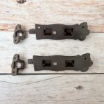 Vintage Iron Door Latch , Rustic Barrel Bolt Lock 2 pcs Lot - Image 5