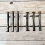 Vintage Cast Iron Door Handles, Rustic Cabinet Knobs, Farmhouse Drawer Pulls Farmhouse Drawer Pulls | Handmade Black Iron Door Handles Set of 6 - Image 7