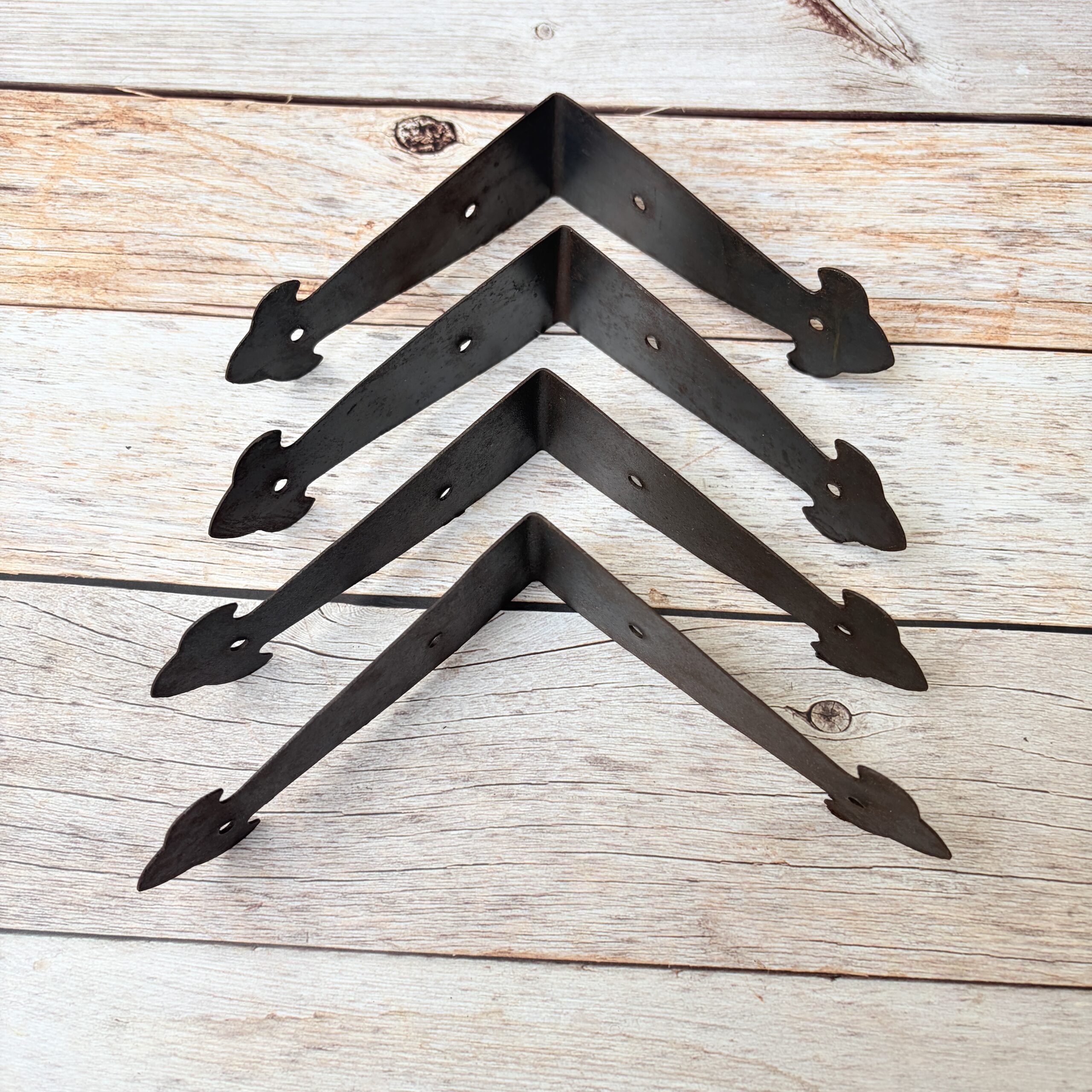Rustic Iron Corner Bracket – Decorative L Shaped Shelf Support Bracket for Shelves, Furniture & Wood Projects Rustic Metal L-Angle Corner Braces for Furniture & Wood Boxes 4 Pcs Lot - Image 1