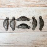 Vintage Cast Iron Cup Pull Handle Antique Drawer Pull Rustic Cabinet Bin Handle, Farmhouse Dresser Cup Handle for Kitchen Cabinets & Furniture Lot of 6 (Copy) - Image 3