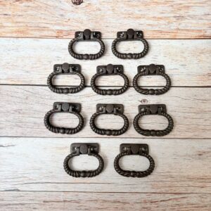 rustic iron ring pull antique ring pull handle vintage drawer pull iron cabinet handle twisted ring pull farmhouse drawer hardware rustic furniture handle antique iron pull