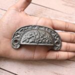Vintage Cast Iron Cup Pull Handle – Antique Rustic Drawer Pull for Cabinets, Cupboards & Furniture 6 Pcs - Image 3