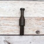 Solid steel rivet heading stake with square shank for blacksmithing, riveting, jewelry making, and precision metal forming.