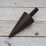 Solid steel stepped cone mandrel stake with square shank for ring sizing, jewelry making, blacksmithing, and metal forming.