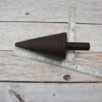 Solid steel stepped cone mandrel stake with square shank for ring sizing, jewelry making, blacksmithing, and metal forming.