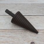Solid steel stepped cone mandrel stake with square shank for ring sizing, jewelry making, blacksmithing, and metal forming.