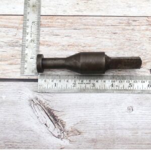 Solid steel rivet heading stake with square shank for blacksmithing, riveting, jewelry making, and precision metal forming.