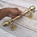 Vintage Victorian style Cast Brass Large Heavy door gate Pull handles Gate & Entrance 2 Pcs Lot - Image 9