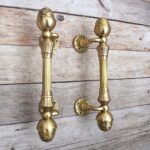 Vintage Victorian style Cast Brass Large Heavy door gate Pull handles Gate & Entrance 2 Pcs Lot - Image 5