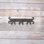 Hand Forged Iron 6 Hook Wall Coat Rack with Decorative Scroll Ends, Rustic Farmhouse Heavy Duty Wall Mounted Organizer